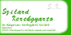 szilard kerekgyarto business card